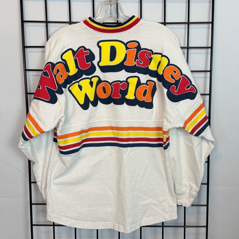 Disney World Parks‎ Spirit Jersey Adult XS White Retro Puff Print WDW Casual